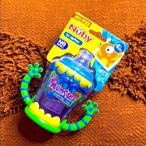 New Nuby No Spill Monster Grip & Sip Cup 4m +